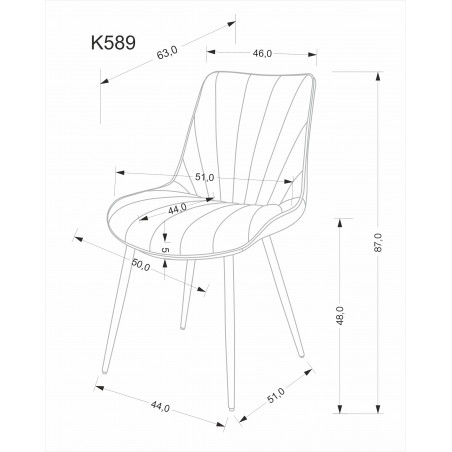 Krzesło welurowe K589 popiel Halmar