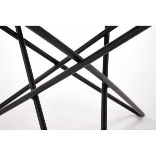 Stolik okrągły Leila 60cm biały marmur / czarny Halmar