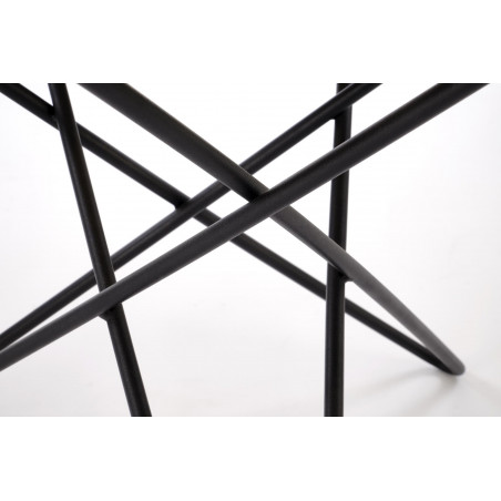 Stolik okrągły Leila 60cm biały marmur / czarny Halmar