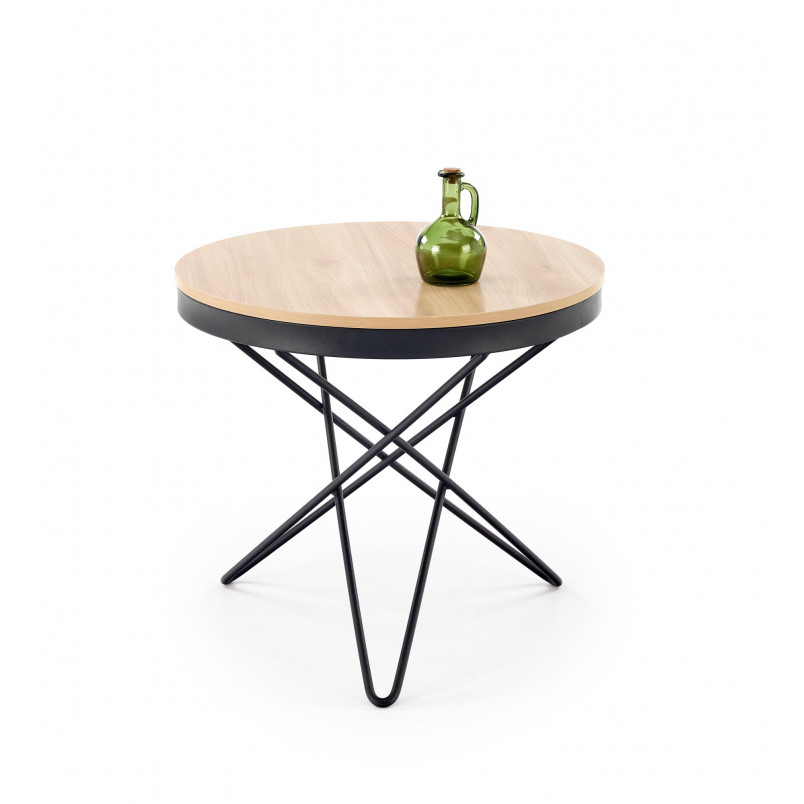 Stolik okrągły Leila 60cm naturalny / czarny Halmar