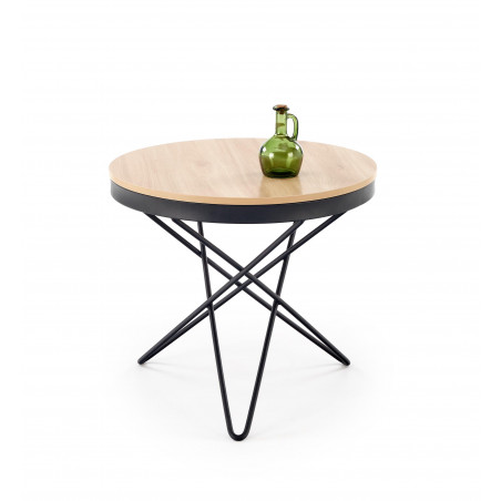 Stolik okrągły Leila 60cm naturalny / czarny Halmar