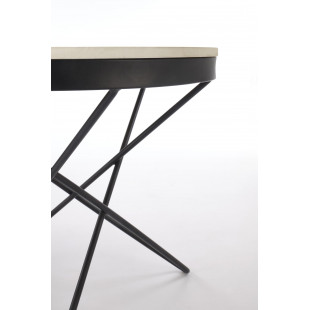 Stolik okrągły Leila 60cm biały marmur / czarny Halmar