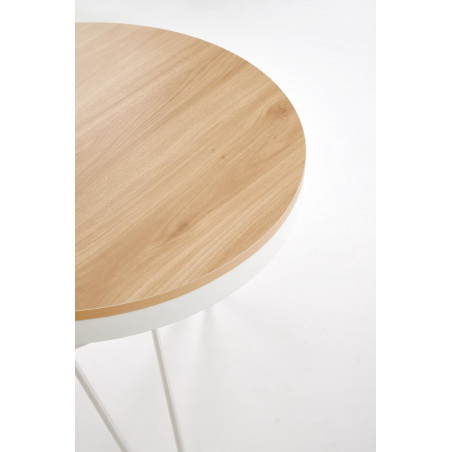 Stolik okrągły Leila 60cm naturalny / biały Halmar