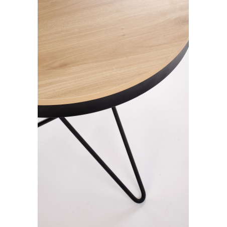 Stolik okrągły Leila 60cm naturalny / czarny Halmar