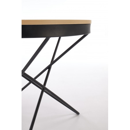 Stolik okrągły Leila 60cm naturalny / czarny Halmar