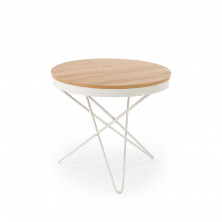 Stolik okrągły Leila 60cm naturalny / biały Halmar