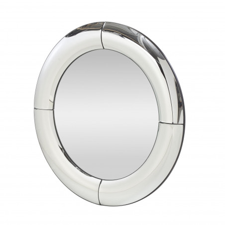 Lustro okrągłe glamour Moon 80cm srebrna rama Halmar