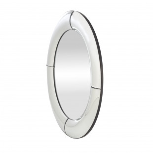 Lustro okrągłe glamour Moon 80cm srebrna rama Halmar