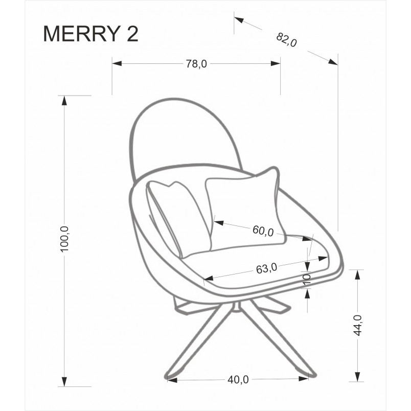 Fotel wypoczynkowy z funkcją obracania Merry II cappuccino Halmar