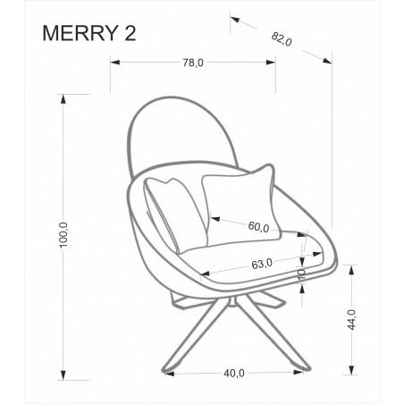 Fotel wypoczynkowy z funkcją obracania Merry II cappuccino Halmar