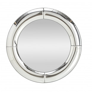 Lustro okrągłe glamour Moon 80cm srebrna rama Halmar
