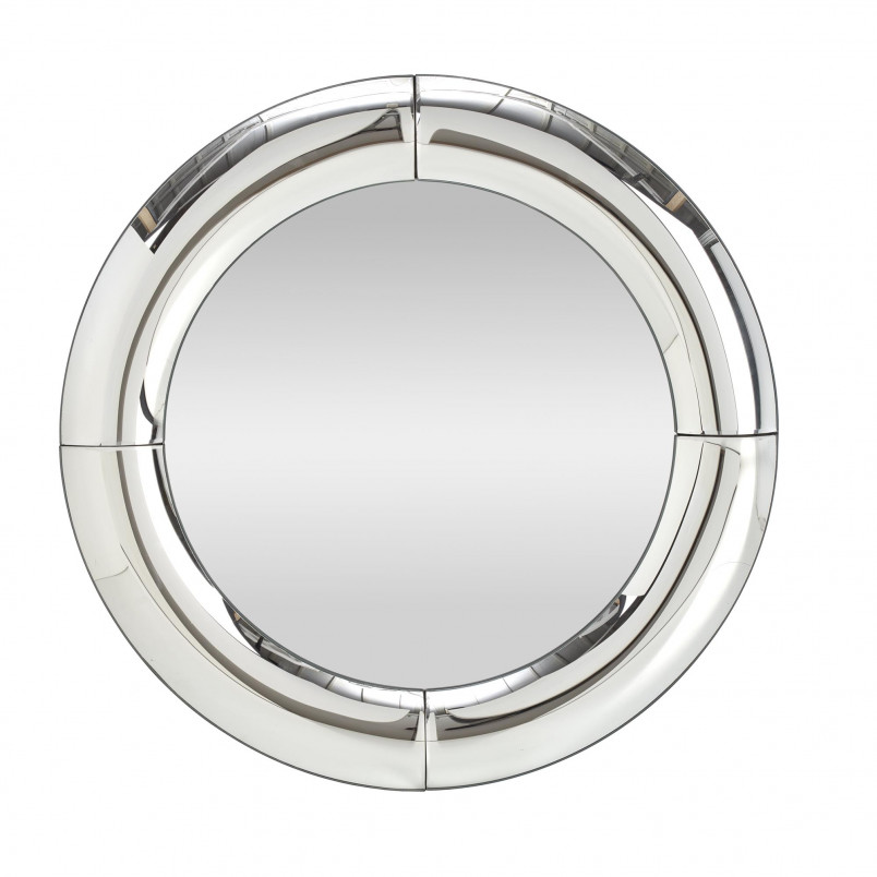 Lustro okrągłe glamour Moon 80cm srebrna rama Halmar Lustro okrągłe glamour Moon 80cm srebrna rama Halmar
