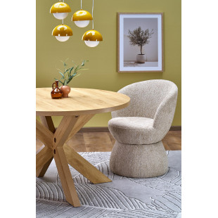 Stół okrągły 4-osobowy Morus 120cm odcienie drewna naturalnego Halmar