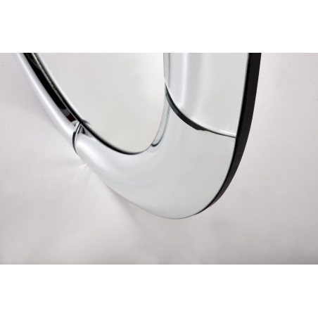Lustro okrągłe glamour Moon 80cm srebrna rama Halmar