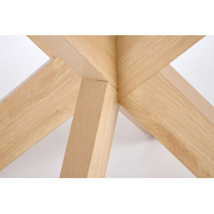 Stół okrągły 4-osobowy Morus 120cm odcienie drewna naturalnego Halmar