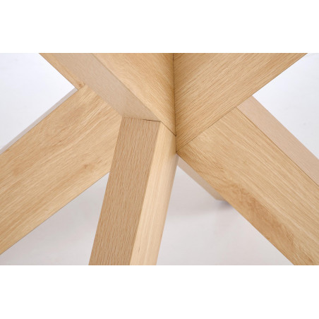 Stół okrągły 4-osobowy Morus 120cm odcienie drewna naturalnego Halmar