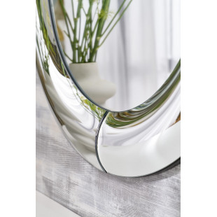Lustro okrągłe glamour Moon 80cm srebrna rama Halmar