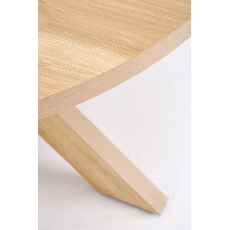 Stół okrągły 4-osobowy Morus 120cm odcienie drewna naturalnego Halmar
