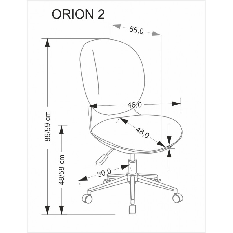 Fotel do biurka dla dziewczynki Orion II biały / jasny różowy Halmar