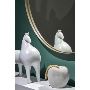 Lustro ścienne okrągłe Patina 70cm złoty szampański Halmar