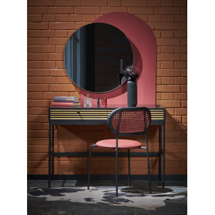Lustro ścienne okrągłe Patina 70cm czarna rama Halmar
