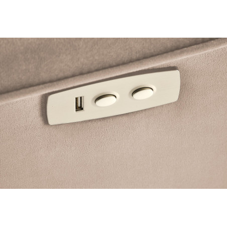 Fotel rozkładany z masażem i usb Semir II Velvet beżowy Halmar