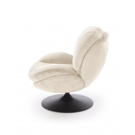 Fotel tapicerowany obrotowy Shell kremowy Halmar