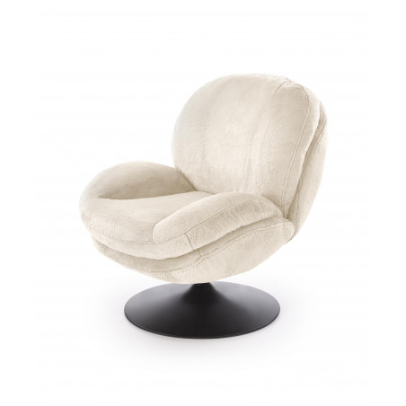 Fotel tapicerowany obrotowy Shell kremowy Halmar