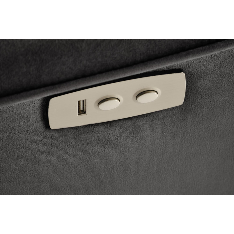Fotel rozkładany z masażem i usb Semir II Velvet czarny Halmar
