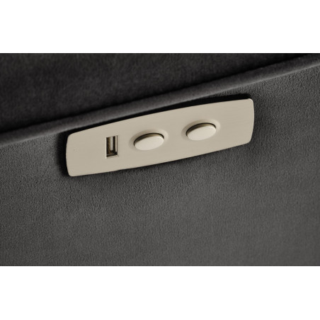 Fotel rozkładany z masażem i usb Semir II Velvet czarny Halmar