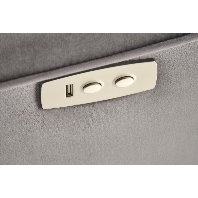 Fotel rozkładany z masażem i usb Semir II Velvet popielaty Halmar