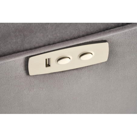 Fotel rozkładany z masażem i usb Semir II Velvet popielaty Halmar