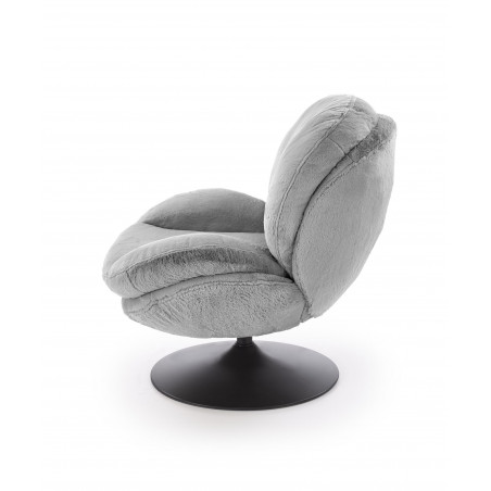 Fotel tapicerowany obrotowy Shell popielaty Halmar