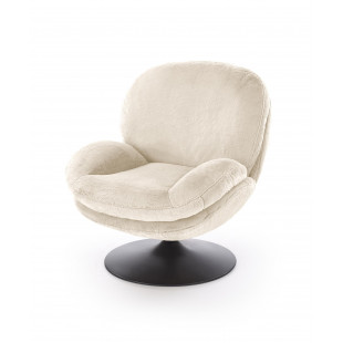Fotel tapicerowany obrotowy Shell kremowy Halmar