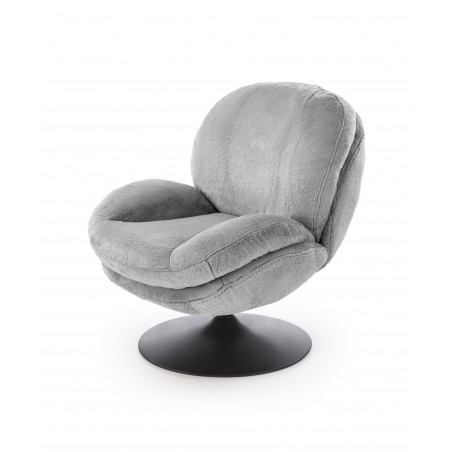 Fotel tapicerowany obrotowy Shell popielaty Halmar