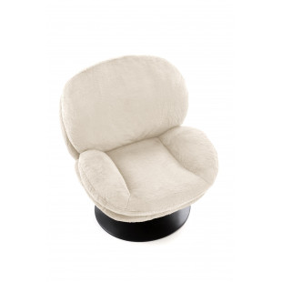 Fotel tapicerowany obrotowy Shell kremowy Halmar