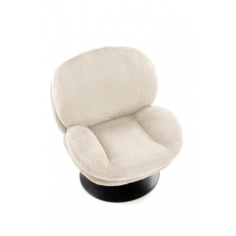 Fotel tapicerowany obrotowy Shell kremowy Halmar
