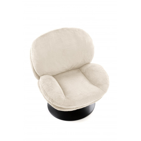 Fotel tapicerowany obrotowy Shell kremowy Halmar