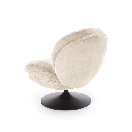 Fotel tapicerowany obrotowy Shell kremowy Halmar