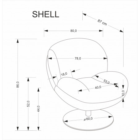 Fotel tapicerowany obrotowy Shell kremowy Halmar