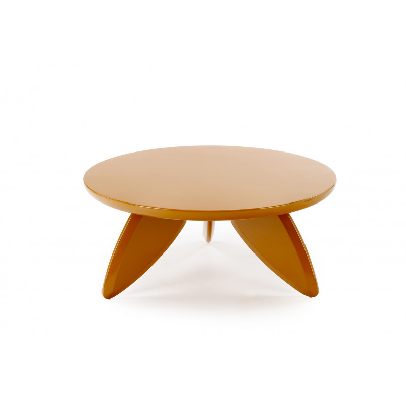 Stolik okrągły modern Soraya 80cm musztardowy Halmar