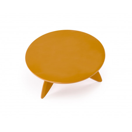 Stolik okrągły modern Soraya 80cm musztardowy Halmar