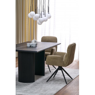 Stół rozkładany na lamelowej podstawie Bolero 160-250x90cm dąb czarny Halmar
