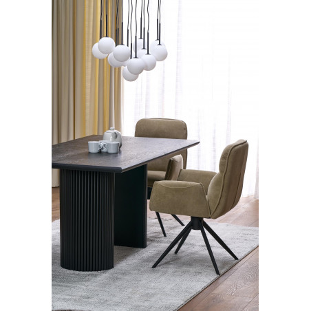 Stół rozkładany na lamelowej podstawie Bolero 160-250x90cm dąb czarny Halmar