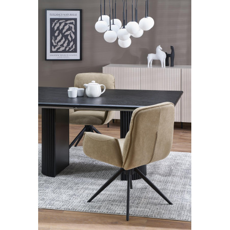 Stół rozkładany na lamelowej podstawie Bolero 160-250x90cm dąb czarny Halmar