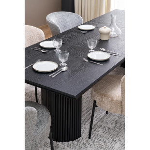 Stół rozkładany na lamelowej podstawie Bolero 160-250x90cm dąb czarny Halmar