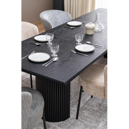 Stół rozkładany na lamelowej podstawie Bolero 160-250x90cm dąb czarny Halmar