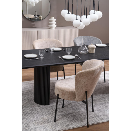 Stół rozkładany na lamelowej podstawie Bolero 160-250x90cm dąb czarny Halmar