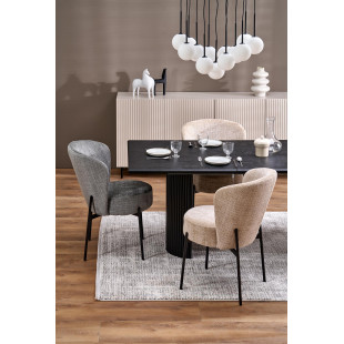 Stół rozkładany na lamelowej podstawie Bolero 160-250x90cm dąb czarny Halmar