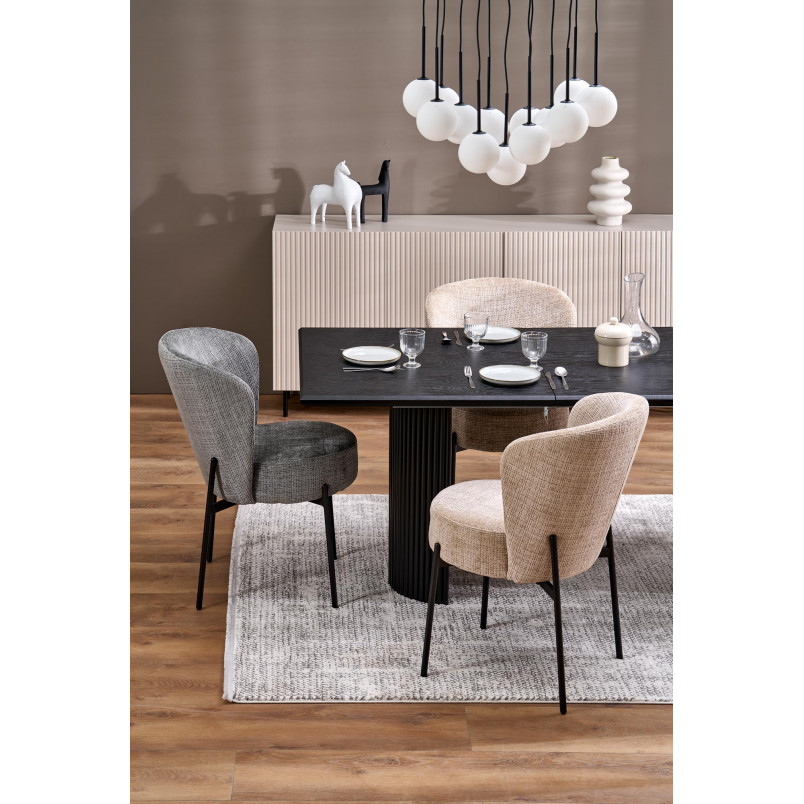 Stół rozkładany na lamelowej podstawie Bolero 160-250x90cm dąb czarny Halmar